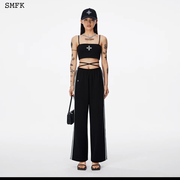 SMFK Pants - SMFK Black Dark Dancer Wide Leg Pants . Streetwear edgy Size Medium.